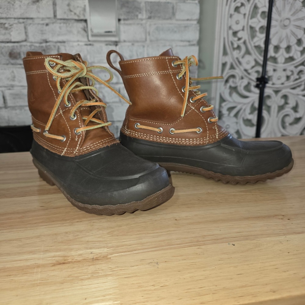 Sperry Top-Sider Avenue Duck Boots Mens 8M Tan Black Waterproof STS13457